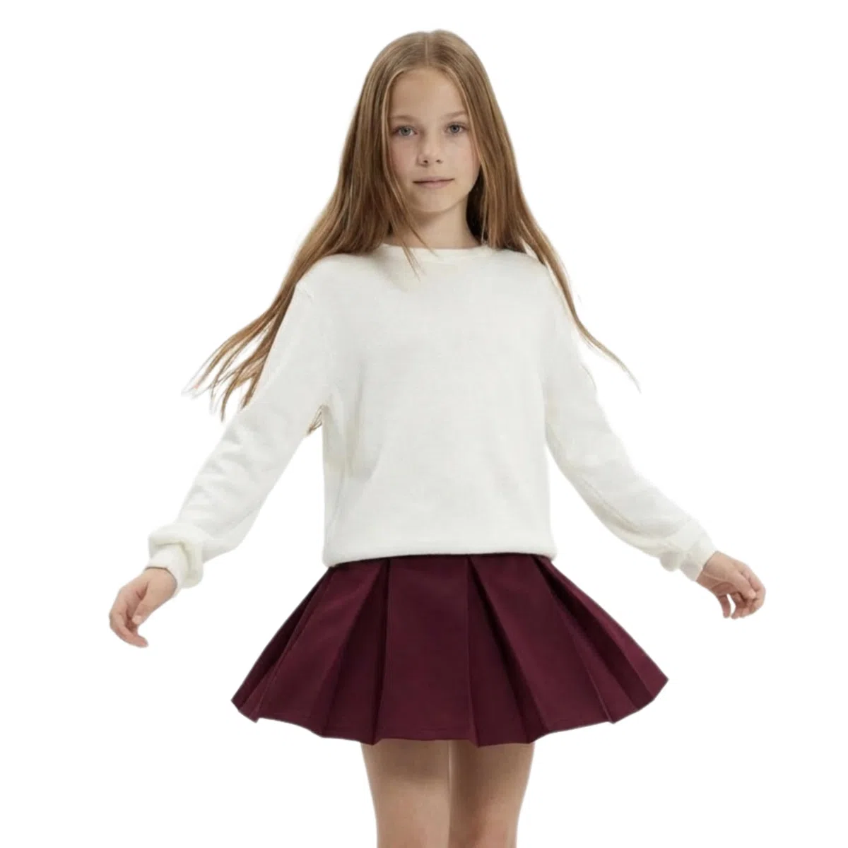 Zoya Falda Elegante para Niña Lia — Falda Infantil, para Boda y Ceremonia, Rojo