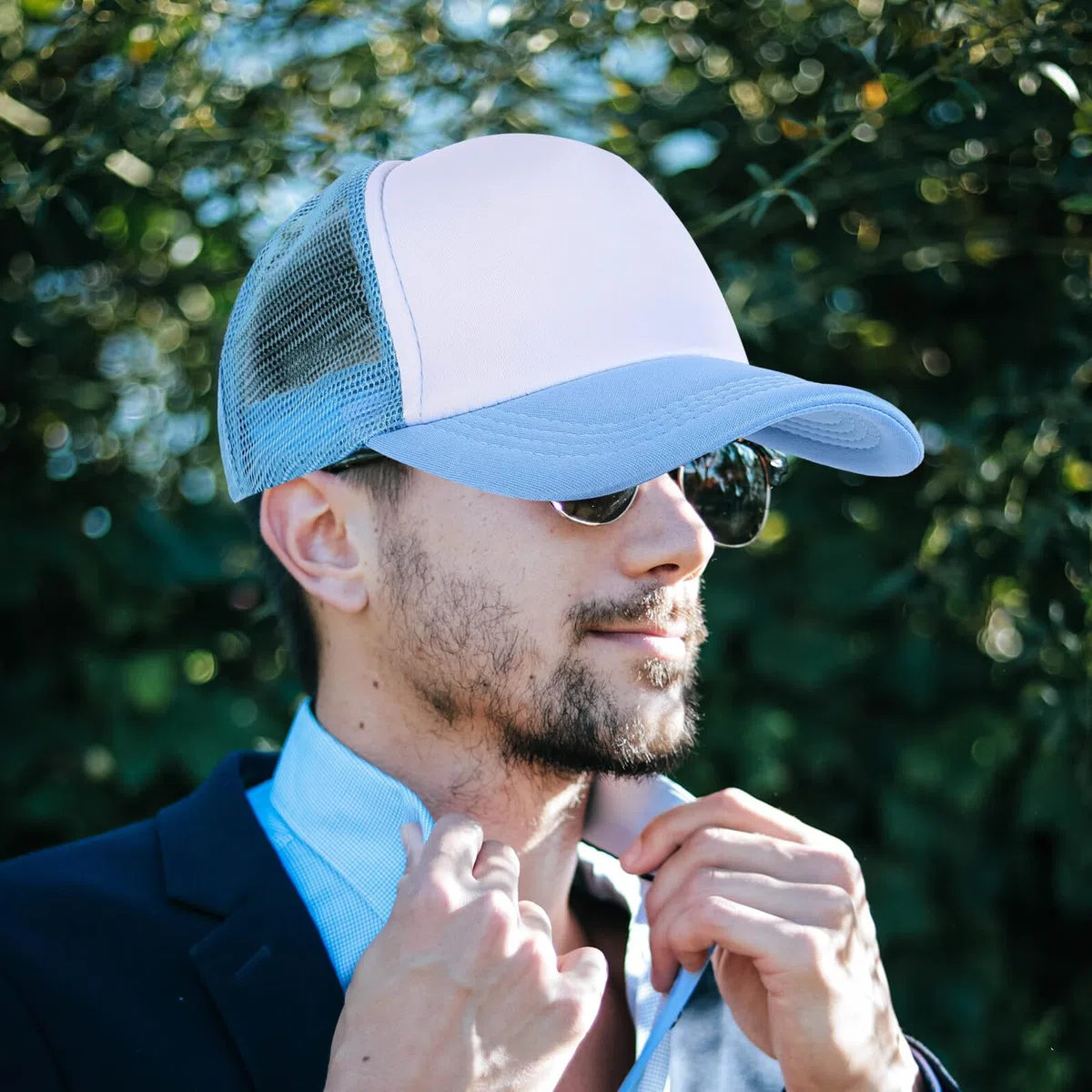 Healvian 10 Gorras de Béisbol de Malla en Blanco de Poliéster Ligeras para Sublimación 10 Piezas Diseño Simple para Manualidades y Actividades al Aire Libre