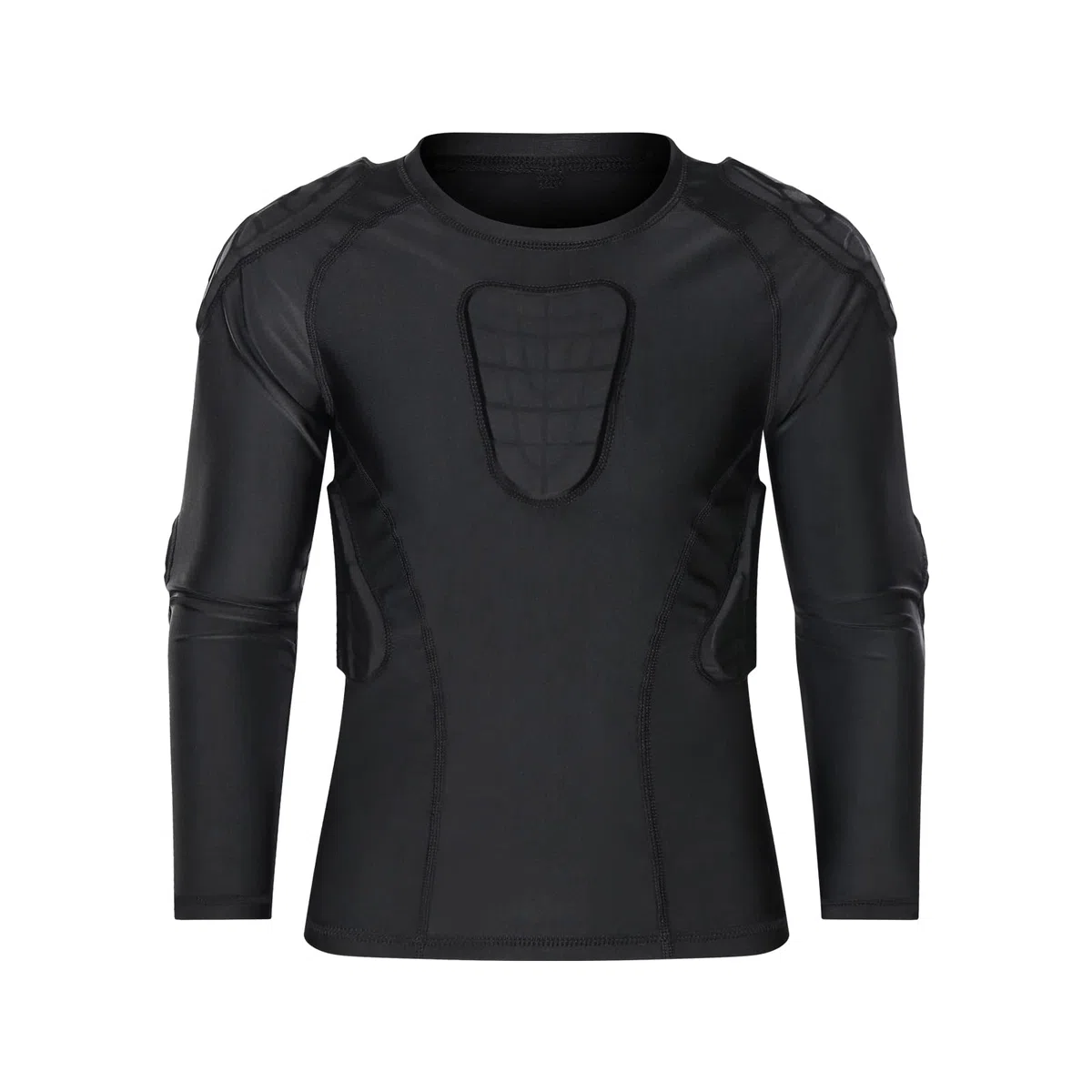 Topeter- Camiseta de fútbol acolchada para niños, camiseta de compresión con protectores de costillas para jóvenes con almohadillas para adolescentes y niños