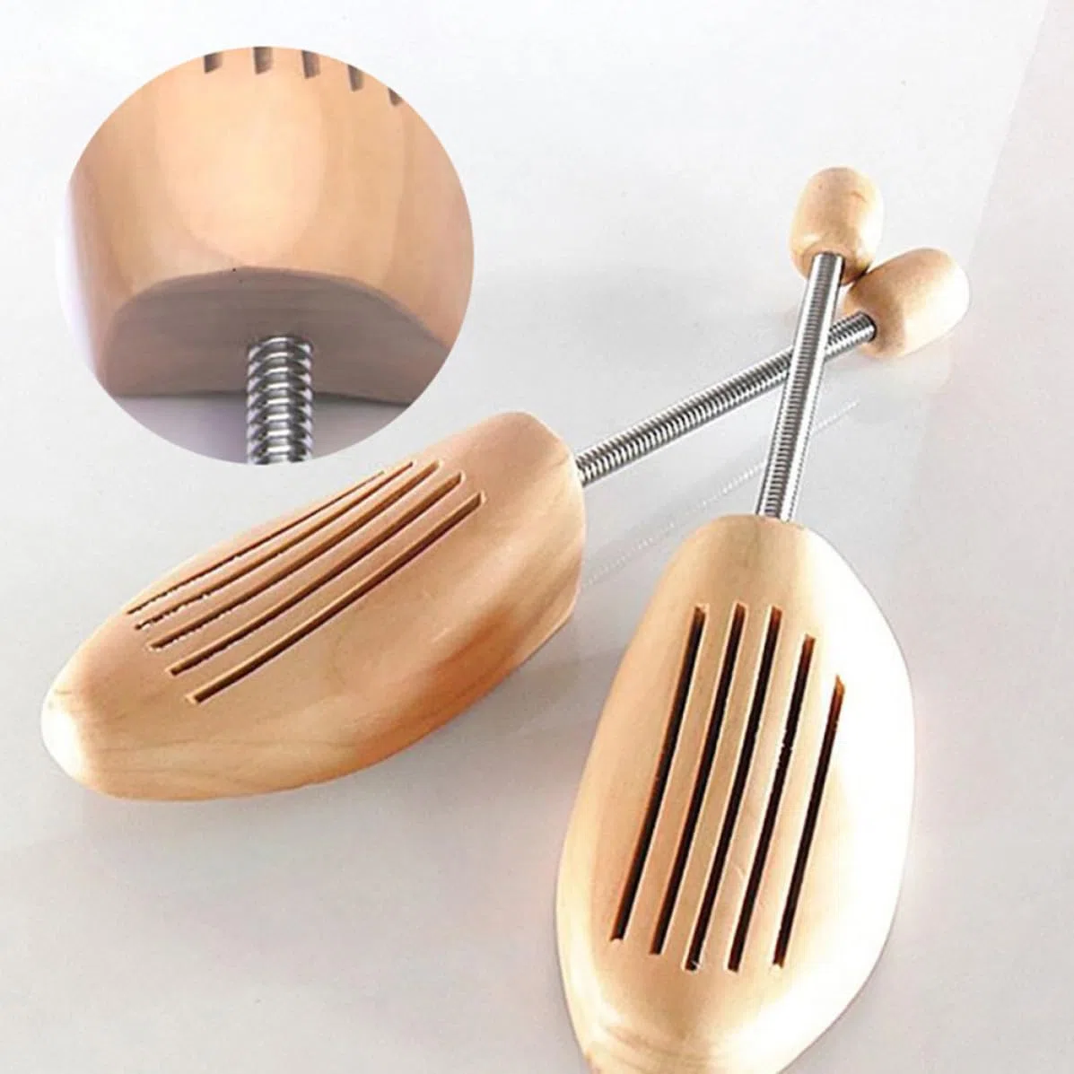 MAGICLULU 4 Pares de Hormas Ajustables de Madera y Metal para Zapatos de Hombre y Mujer Diseño de Resorte que Conserva la Forma y Previene Arrugas
