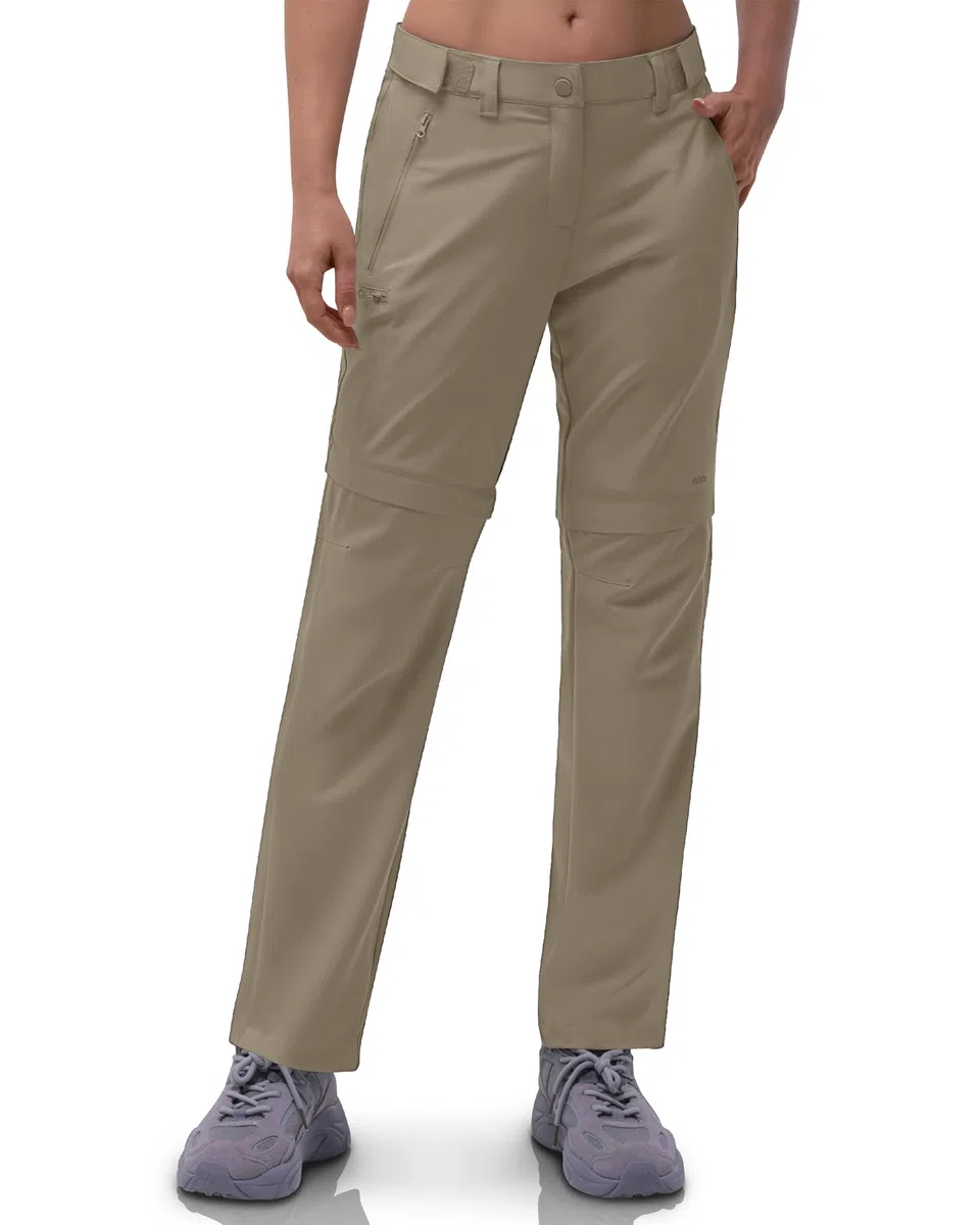 33,000ft Pantalones de senderismo con cremallera para mujer, transpirables, de secado rápido, elásticos, desmontables, con cremallera, para exteriores, de verano, para el trabajo