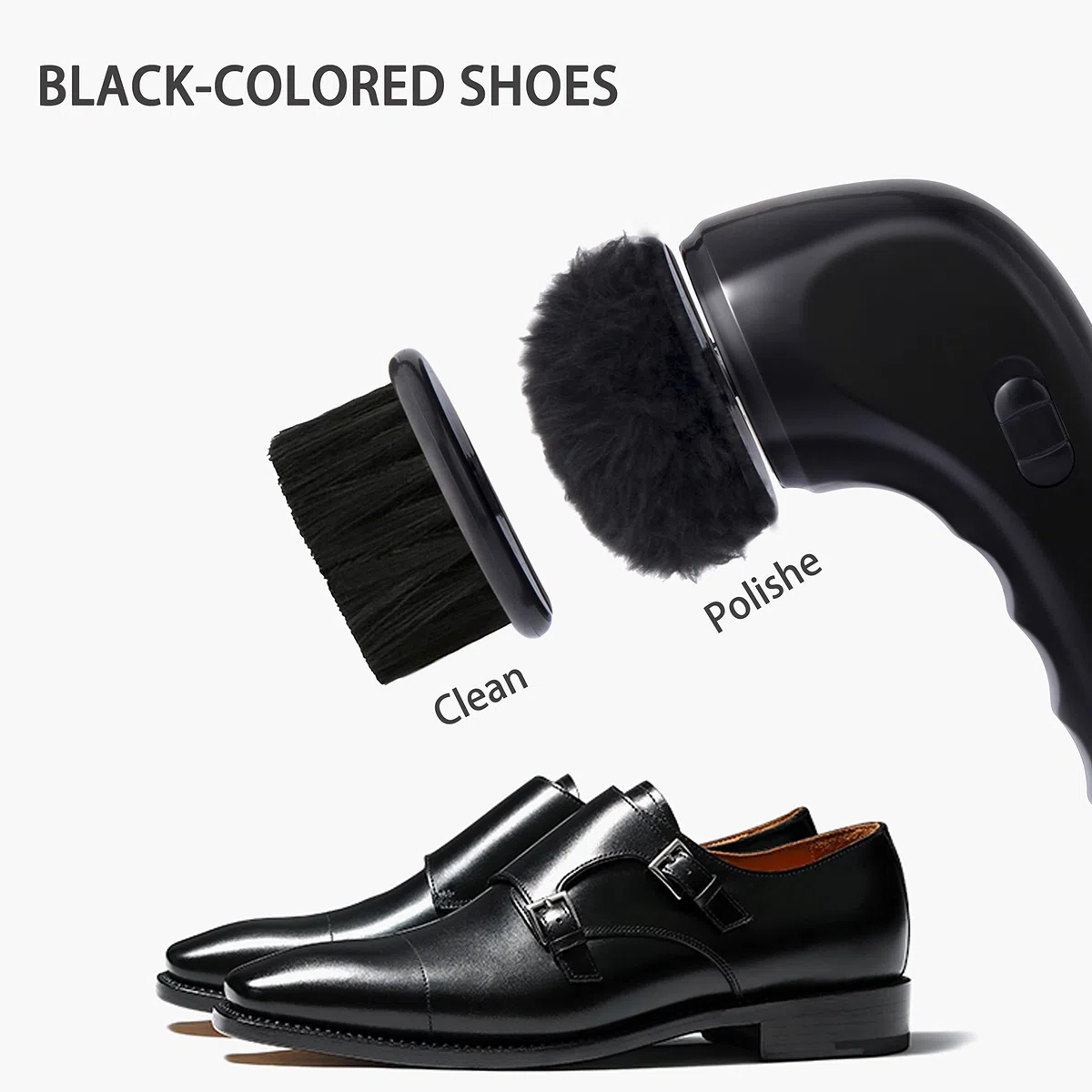 Cepillo eléctrico limpiador de zapatos, cepillo eléctrico para pulir zapatos, limpiador de polvo, kit de cuidado para zapatos de cuero