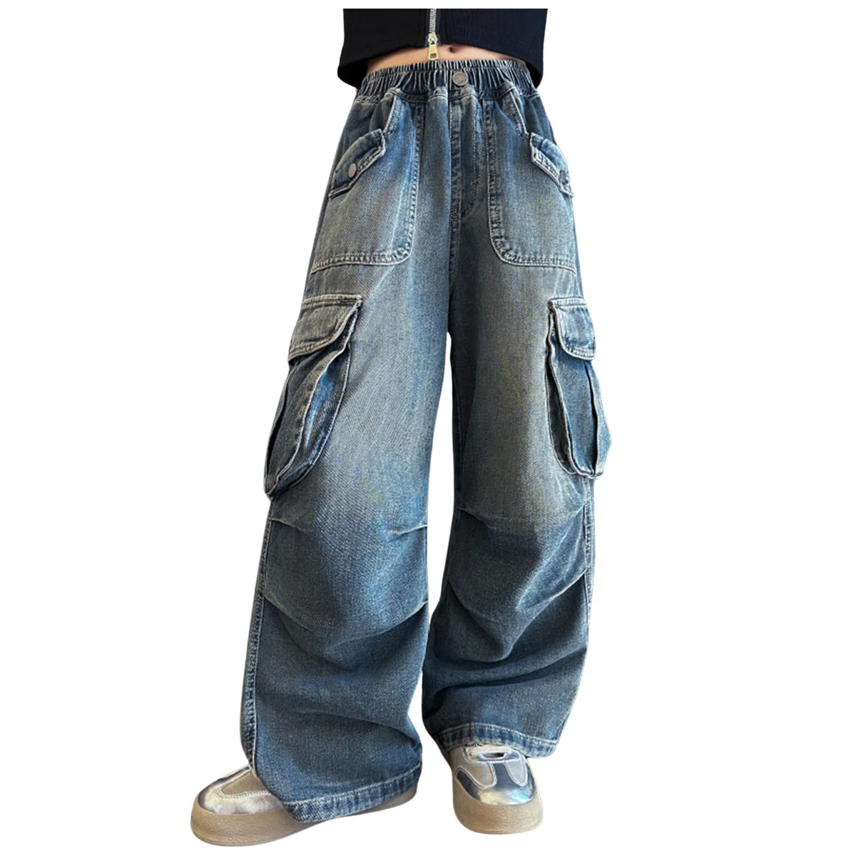 Genérico Pantalones niña chándal Joggers algodón con puños elásticos para Deporte Gimnasia Colegio Diario cómodo Suave Cintura con cordón Primavera otoño A3