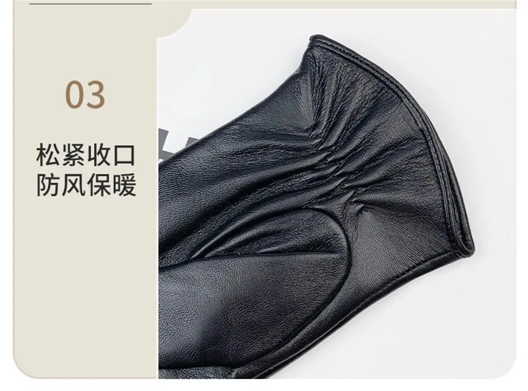 Guantes de piel auténtica para mujer, de invierno, con forro polar, térmicos, gruesos, de piel de oveja, guantes para pantalla táctil, color marrón, talla M, marrón, M