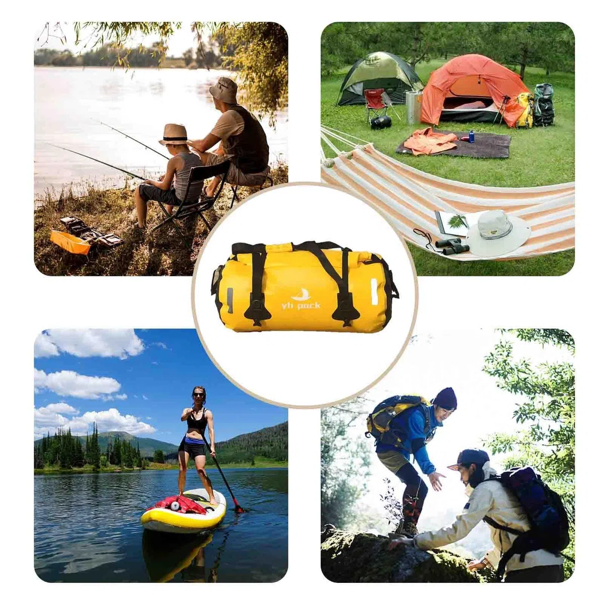 Bolsas secas a Prueba de Agua - Bolsas de Viaje Plegables de Gran | Capacidad - Adecuado para Kayak, Rafting, canotaje, Pesca, Camping, 40L, 60L, 80L