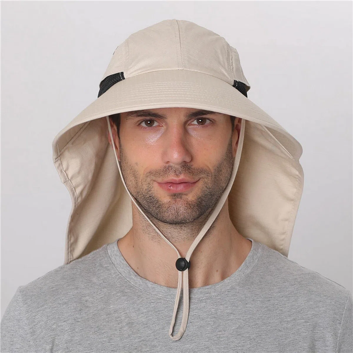 Sombrero de pescador de verano para hombres y mujeres, sombrero de algodón con solapa para el cuello, protección al aire libre, ala ancha, sombrero de pesca
