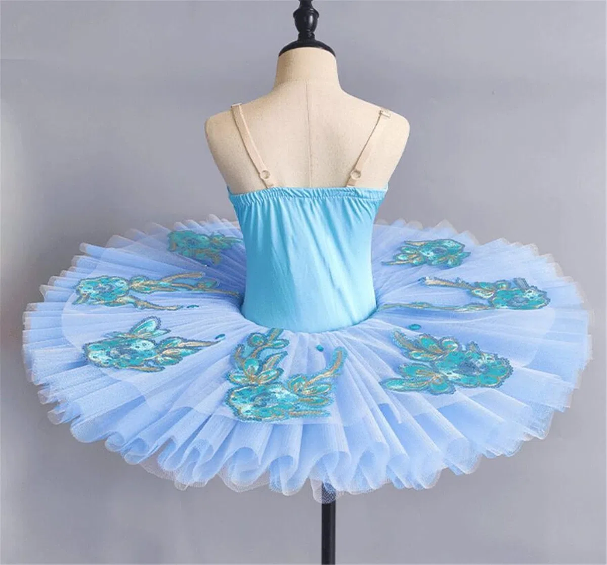 OTMYIGO Maillot de Ballet para niñas, Falda tutú de Tul Bordada con Lentejuelas, Disfraz de competición de Baile de Bailarina en el Lago de los cisnes