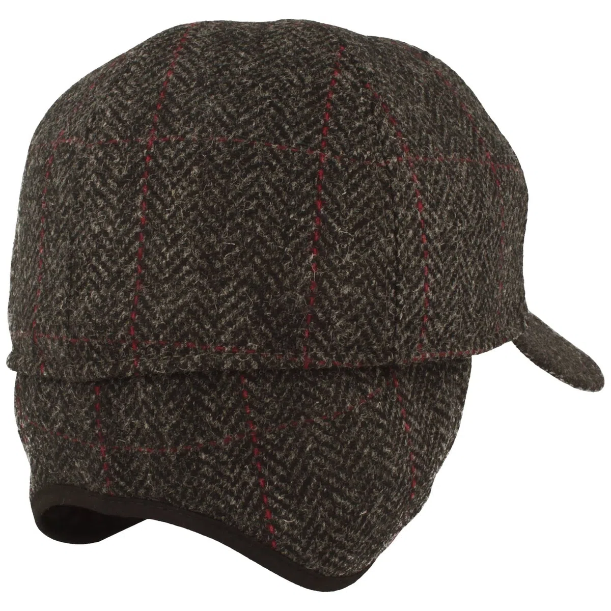 Breiter Gorra de béisbol de invierno gris espiga 55, Gorro de Invierno con Orejeras, Gris Espina De Pescado Negro, 55