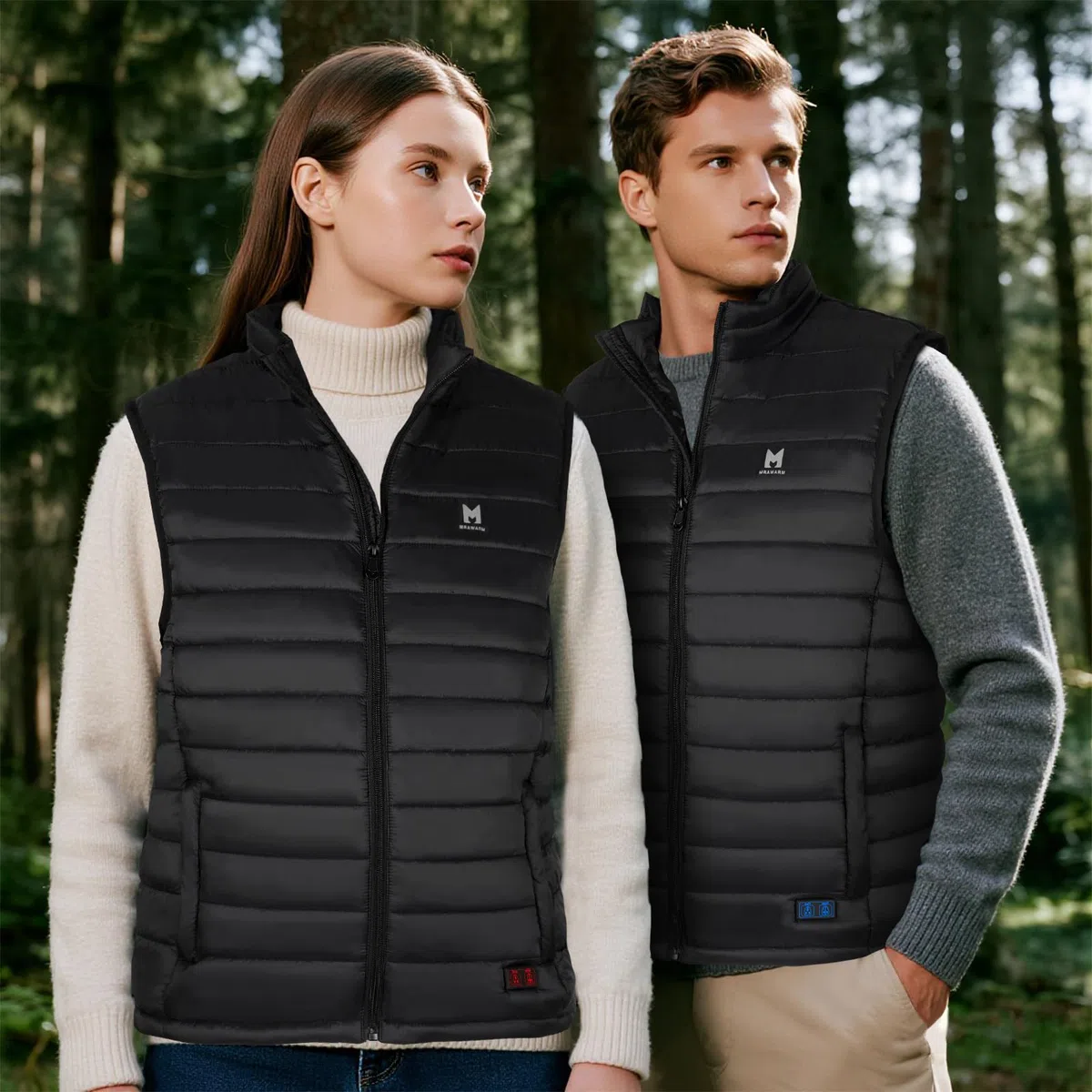 Chaleco calefactado, chaleco térmico eléctrico ligero para hombres y mujeres, chaleco de calefacción de 6 zonas de calefacción de 3 temperaturas