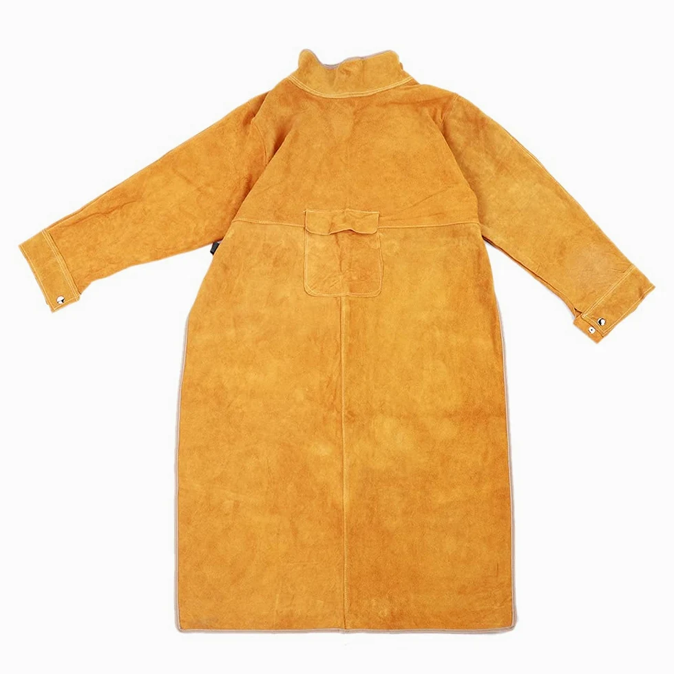 Chaquetas de Soldadura para Hombres, Delantal de Protección Laboral para Soldador de Seguridad Delantal de Soldadura Delantal de Piel de Vacuno de Soldadura Ignífuga Resistente