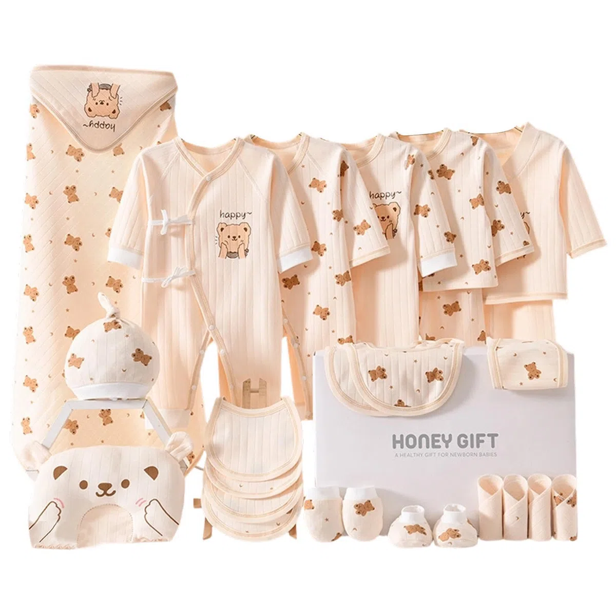 Conjunto de ropa para niños – Conjunto unisex de algodón, lindo atuendo, suave y transpirable, para niños y niñas, unisex, para el hogar, ducha, mamá, cumpleaños, registro de fotografía
