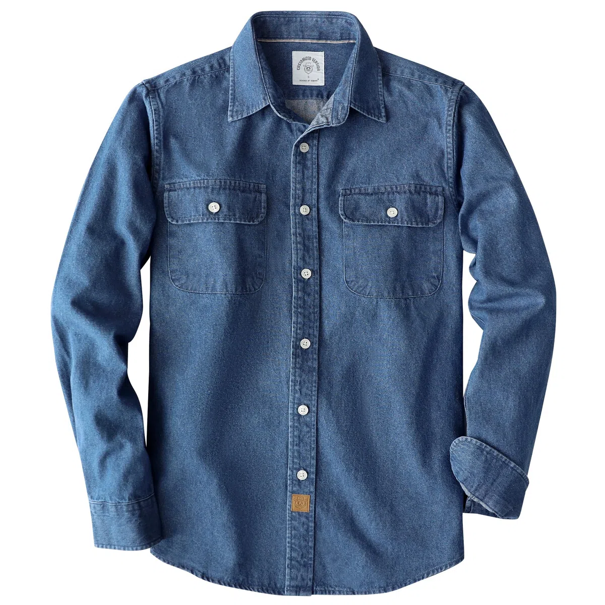 Dubinik® 8.8 oz Camisa Mezclilla Hombre Camisas Manga Larga para Hombres | Algodón, Cálido, Casual, Cómodo, Doble-bolsillo, Vintage, Invierno, Regular, Vaquero, Trabajo, Diario, Workwear