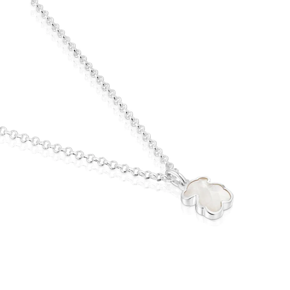 TOUS Collar corto de plata y motivo oso en nácar, Para Mujer, Colección Icon Color
