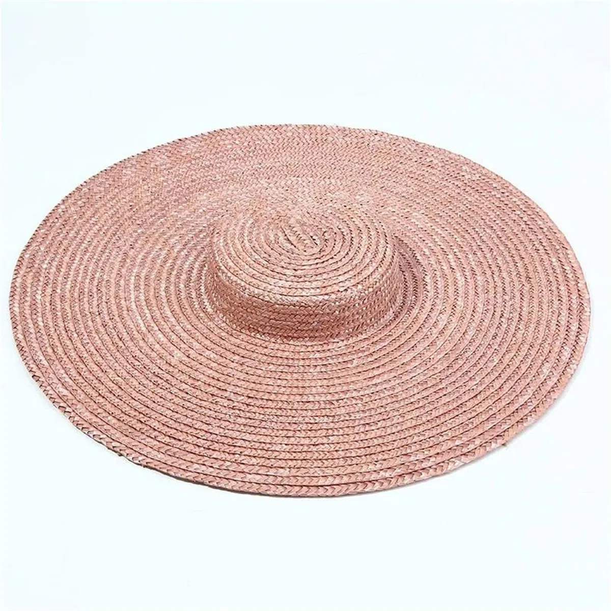 Sombrero de paja de ala ancha para mujer, parte superior plana, sombreros de playa de verano, gorra de viaje