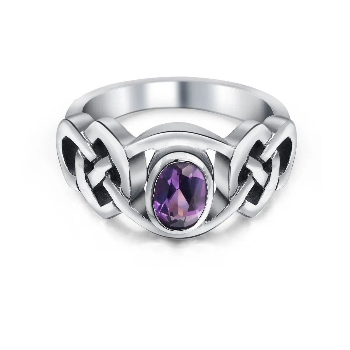 Bling Jewelry Anillo de infinito nudo de amor triquetra celta delicado con turquesa azul estabilizada para mujer y adolescente anillo de banda delgada de plata de ley .925