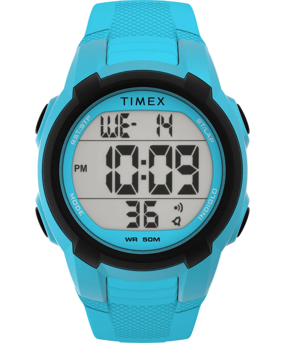 Timex Sport - Reloj Unisex de 40 mm, Correa de PU Azul, Esfera Digital, Caja Azul TW5M62900
