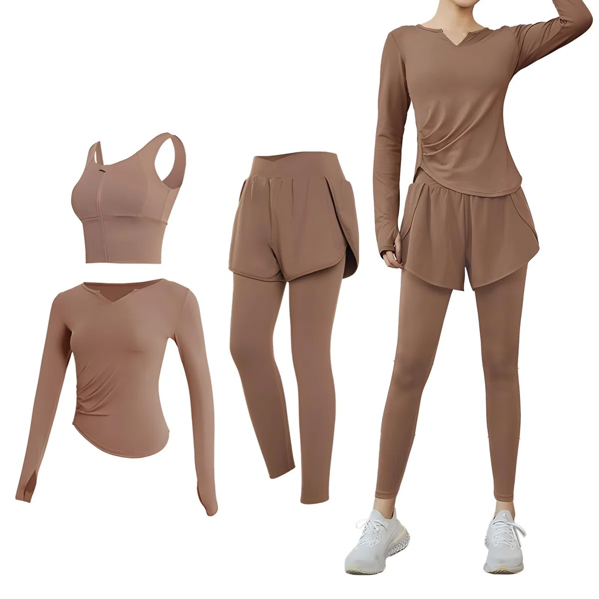 Conjuntos de entrenamiento genéricos de tres piezas para mujer, conjuntos de yoga de 3 piezas con telas transpirables y diseño antibolitas, XXL adecuado para 135-150 libras, trajes deportivos