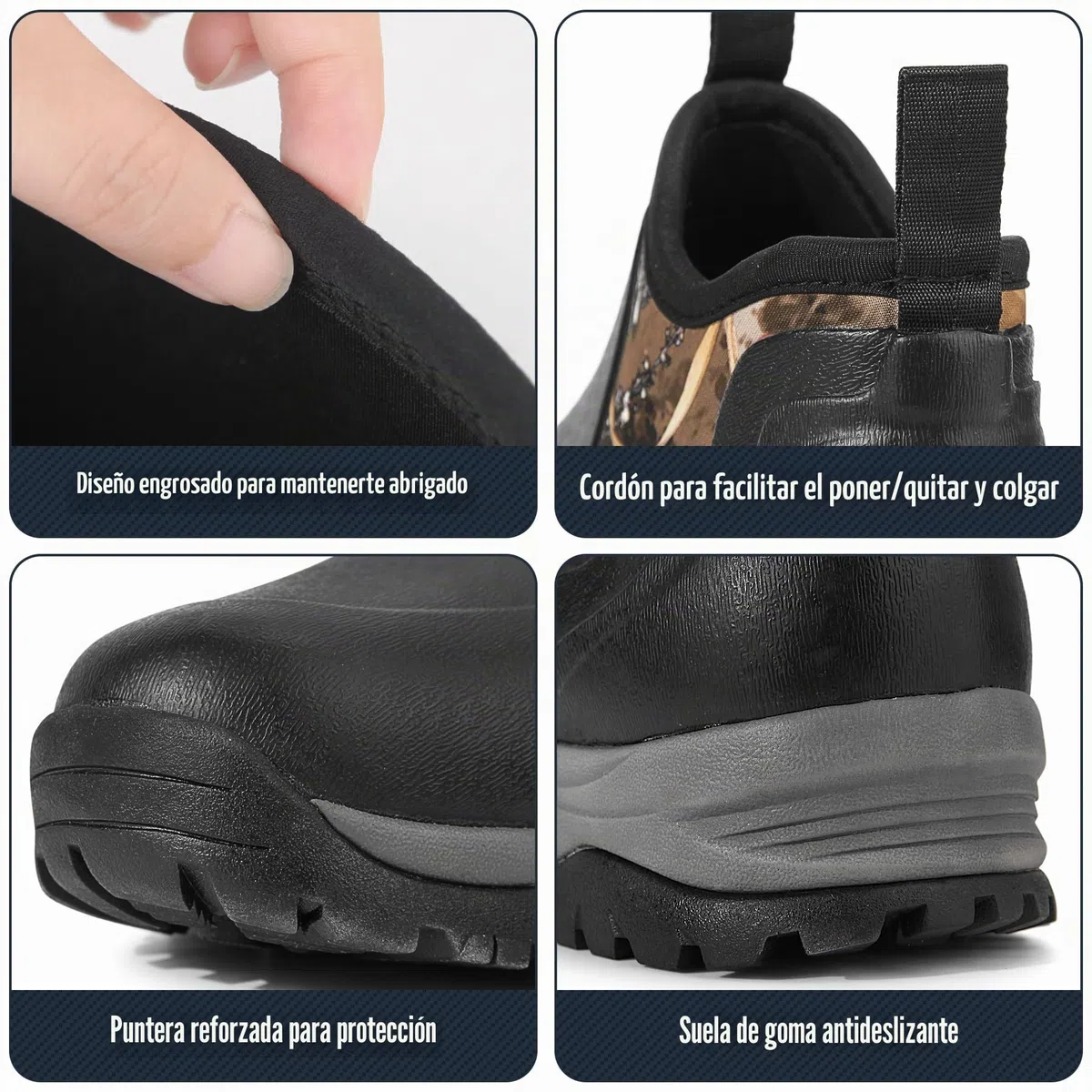 GUGULUZA Botines de goma aislados de neopreno para hombre, impermeables, para caza, pesca, patio