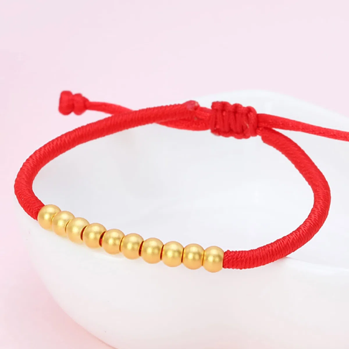 Pulsera Feng Shui Pulsera de cuentas de oro Pulsera de riqueza Pulsera de hilo rojo Amuleto for protección Amuletos de la suerte for mujeres Hombres Niños Joyas Regalos Atraer prosperidad Buena fortun