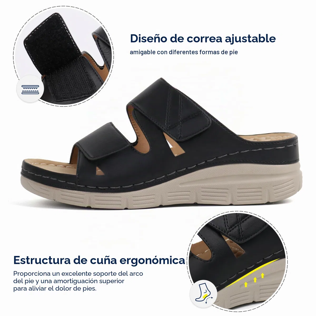 Ortho + Rest Sandalias ortopédicas para mujer con soporte para el arco Sandalias ortopédicas para caminar