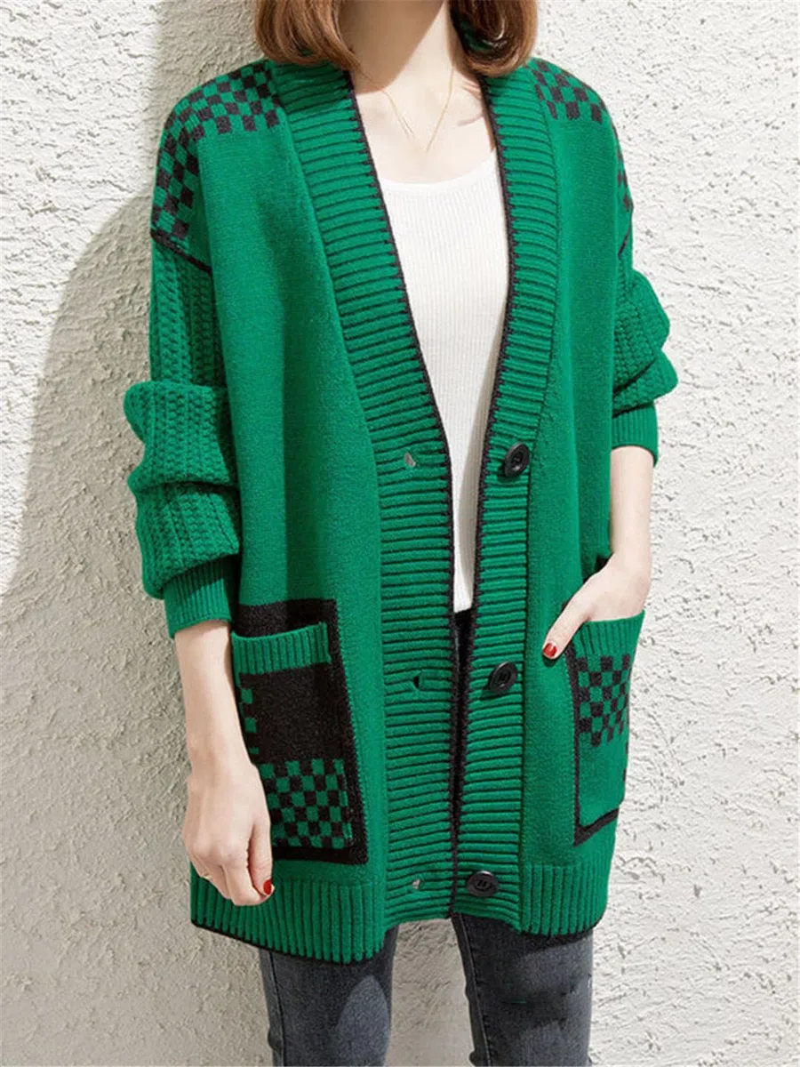 Abrigo De Suéter para Mujer Prendas De Punto Cárdigan Informal De Manga Larga con Un Solo Pecho Outwear
