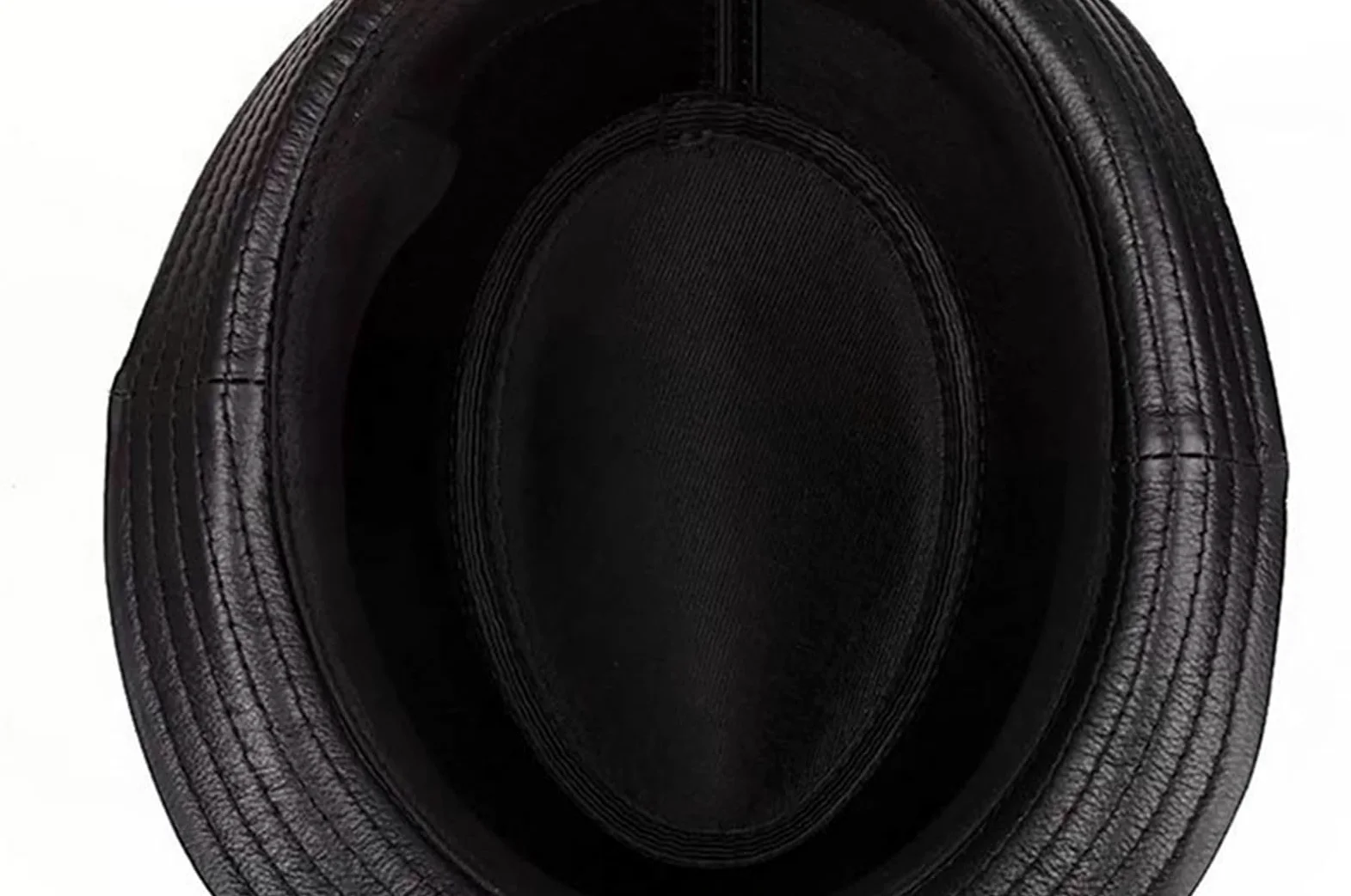 Lifup Clásico Sombrero de Cuero Hombre Fedora Gorra de Jazz Floppy Panamá Sombrero Plano para Caballeros