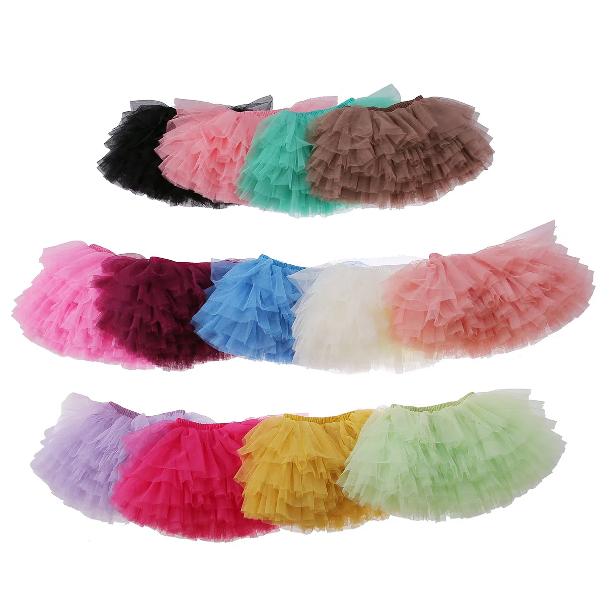 Falda tutú para bebé niña niño 6 capas Tulle faldas 1-8T - - 12-24 meses