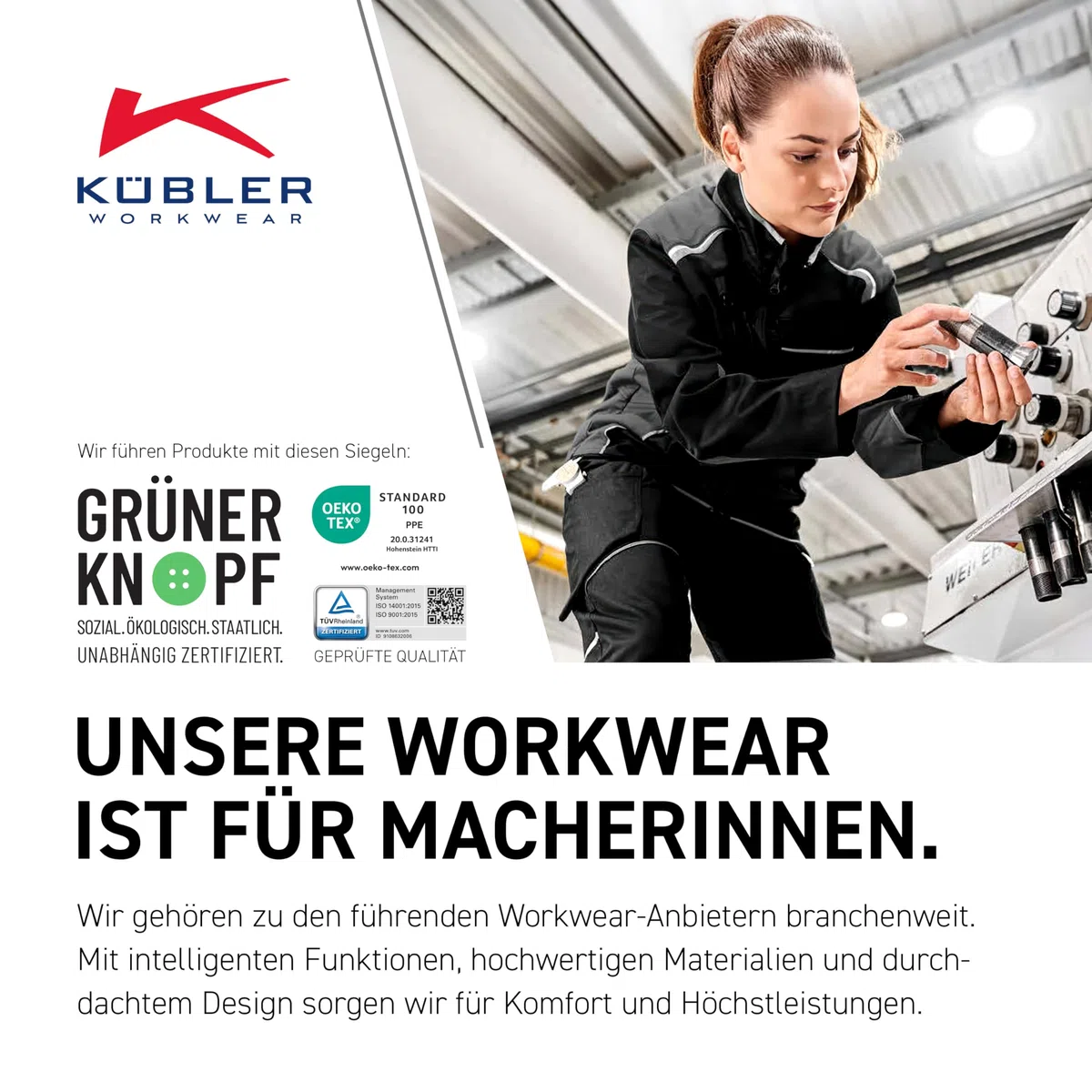 KÜBLER Workwear ACTIVIQ - Pantalones de trabajo para mujer, pantalones funcionales para mujer, ropa de trabajo profesional para artesanía e industria, ropa de trabajo para mujer, pantalones con