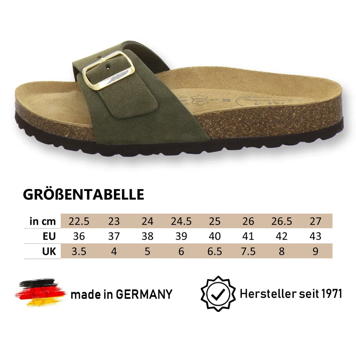 AFS-Schuhe 2112 - Pantuflas de piel auténtica de alta calidad para mujer