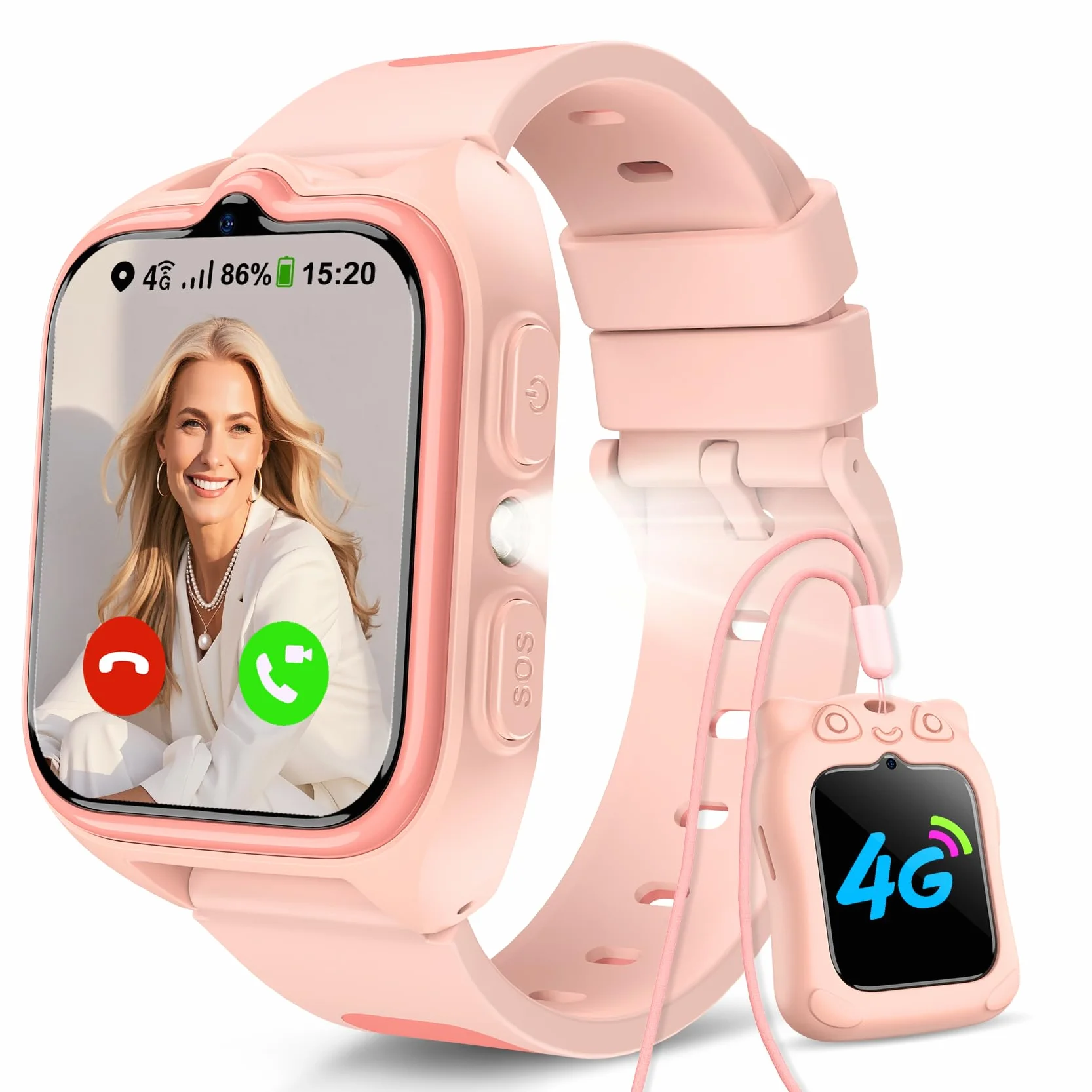 Reloj Inteligente Niño, 4G Smartwatch con Videollamadas, Chat de Voz, 1.75” Smartwatch Niño con GPS Posición, Despertador, Podómetro, Calculadora, Batería Grande de 800 mAh