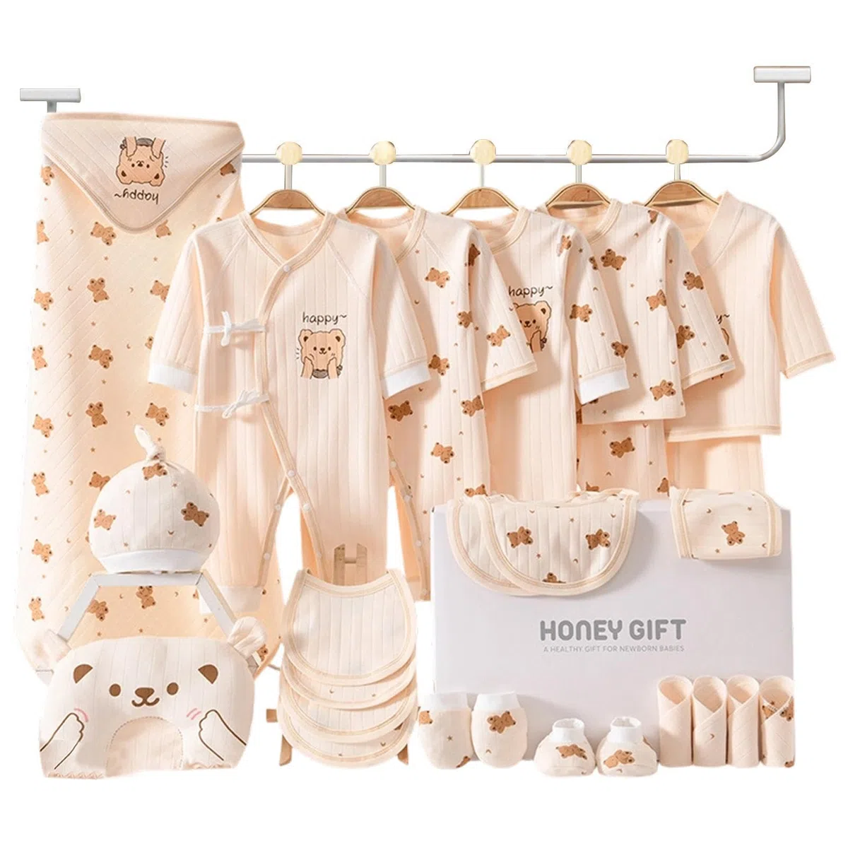 Conjunto de ropa para niños – Conjunto unisex de algodón, lindo atuendo, suave y transpirable, para niños y niñas, unisex, para el hogar, ducha, mamá, cumpleaños, registro de fotografía