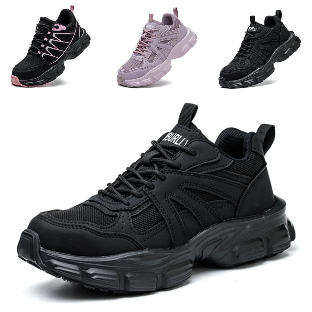 Zapatos de Seguridad para Mujer Ligeras Punta de Acero Zapatillas Cómodos Antideslizante de Trabajo Transpirable Calzado de Seguridad 36-42EU