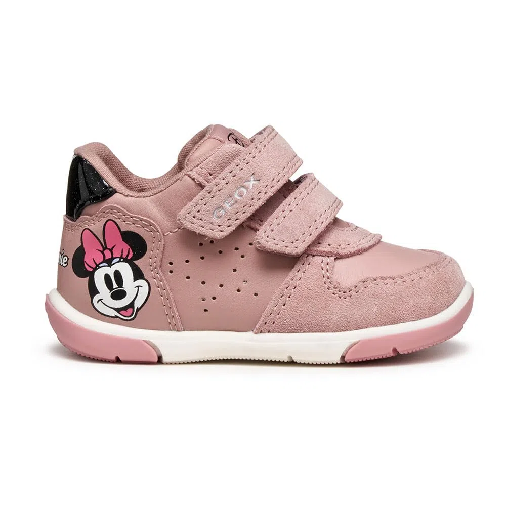 Geox B Zapito Girl, First Walker Shoe Bebé-Niñas, Rosa Antigua Negra, 21 EU