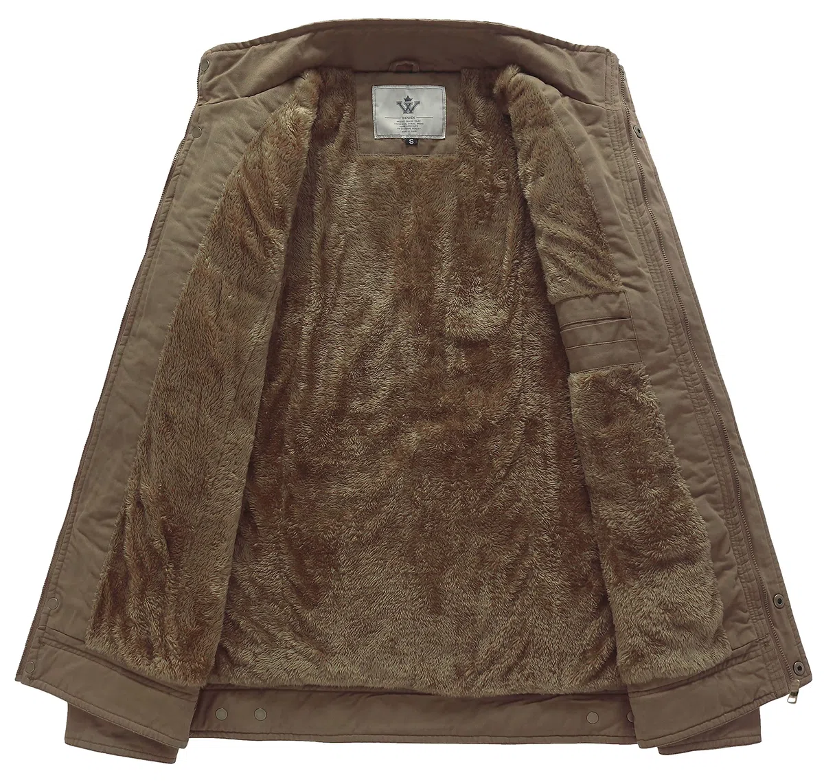 WenVen Chaqueta de Temporada de Algodón para Exteriores para Hombre Abrigo de Estilo Cargo Militar Clásico Cazadora con Forro Gruesa Rompevientos Casual Hombre