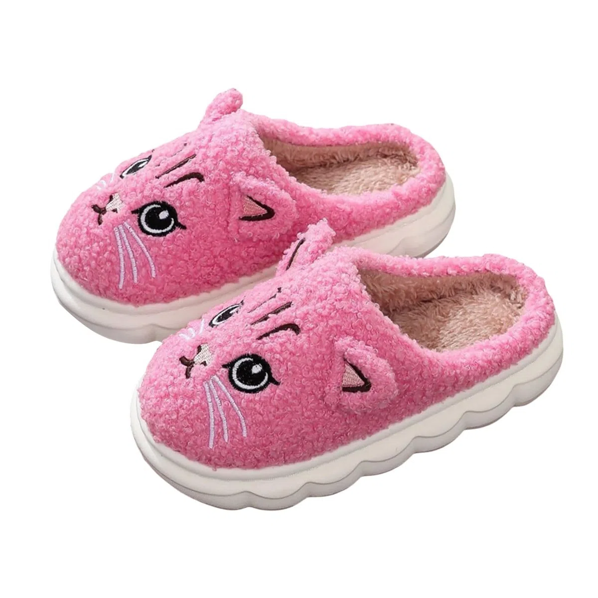 Zapatillas de estar por casa con diseño de gato para niños, transpirables, cómodas, pantuflas de interior para uso diario