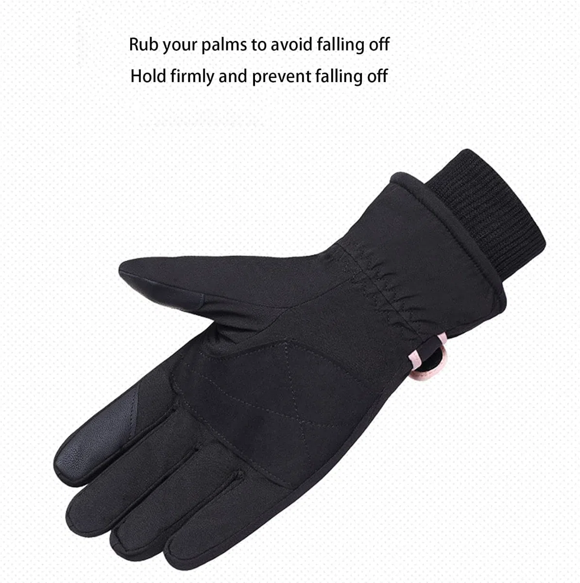 Habiba Mitones Guantes Gruesos cálidos de Invierno, Guantes de Ciclismo de montañismo de esquí al Aire Libre, Guantes de Dedo Completo de algodón a Prueba de Viento con Pantalla táctil Útil