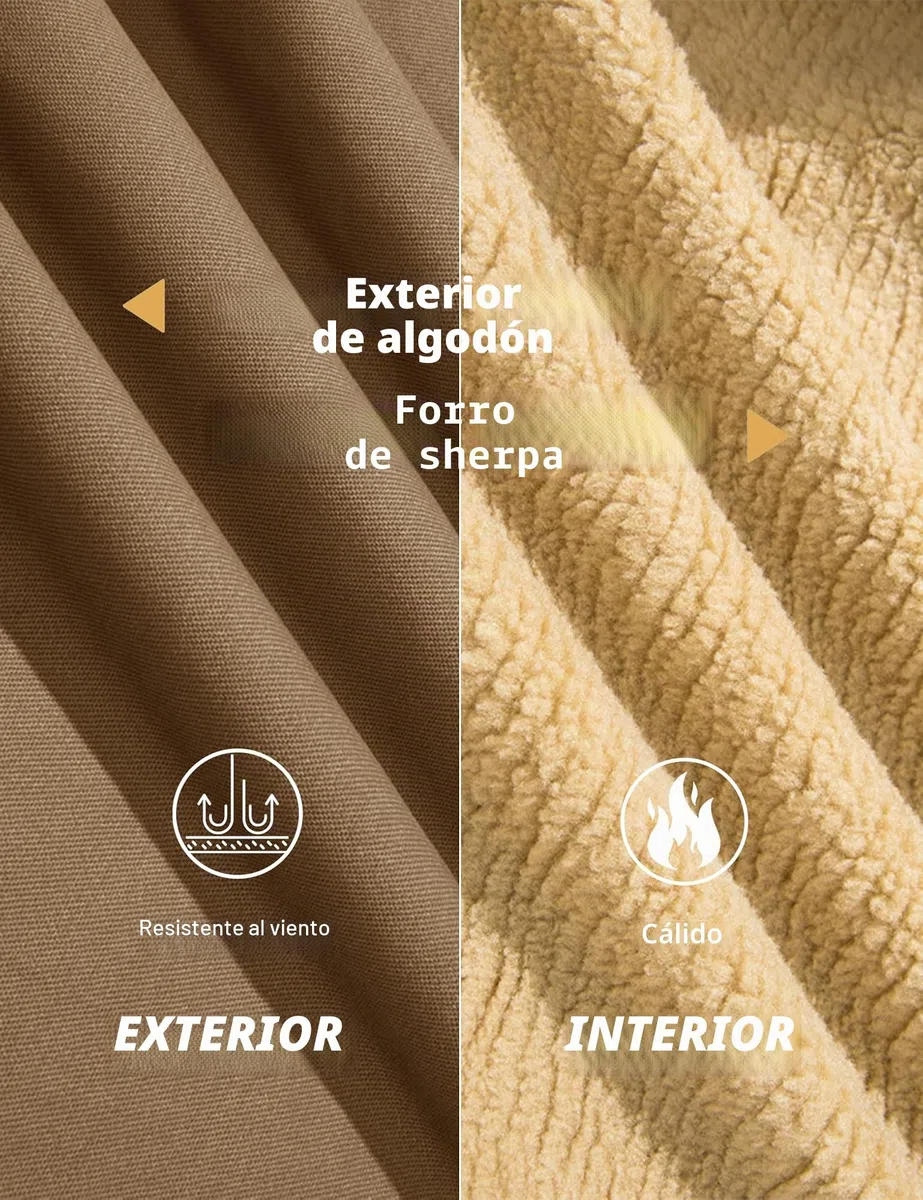 MAGCOMSEN Chaquetas de camionero para hombre, abrigo casual de invierno, chaquetas tipo cargo de algodón cálido con 5 bolsillos