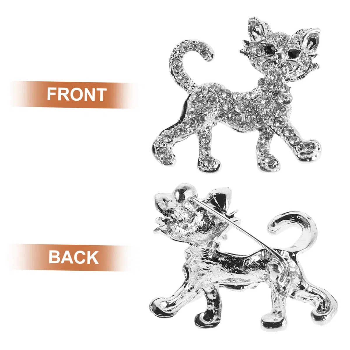 Broches con Forma de Gatito, Ropa de Princesa, Abrigo, Gato de Regazo, Diamantes de imitación, Recuerdo de Boda para Mujer, aleación de Plata