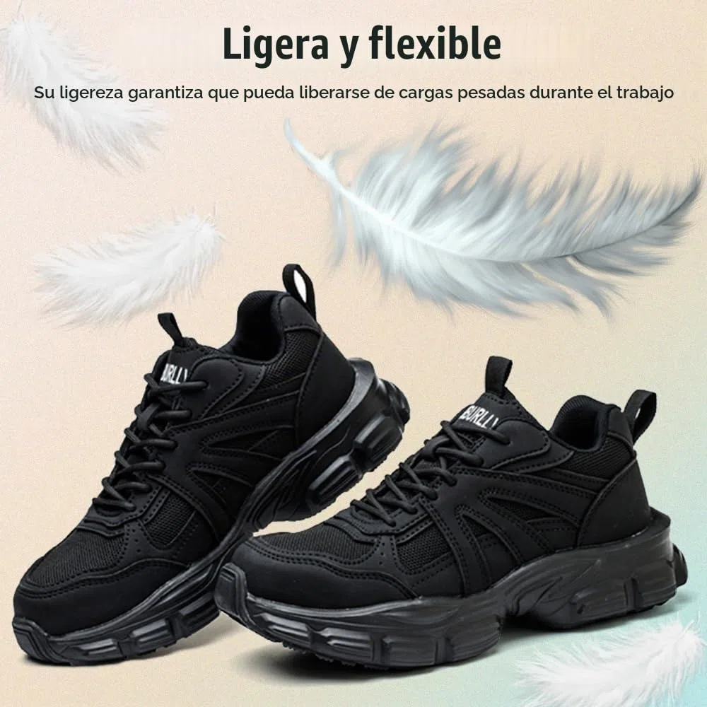 Zapatos de Seguridad para Mujer Ligeras Punta de Acero Zapatillas Cómodos Antideslizante de Trabajo Transpirable Calzado de Seguridad 36-42EU
