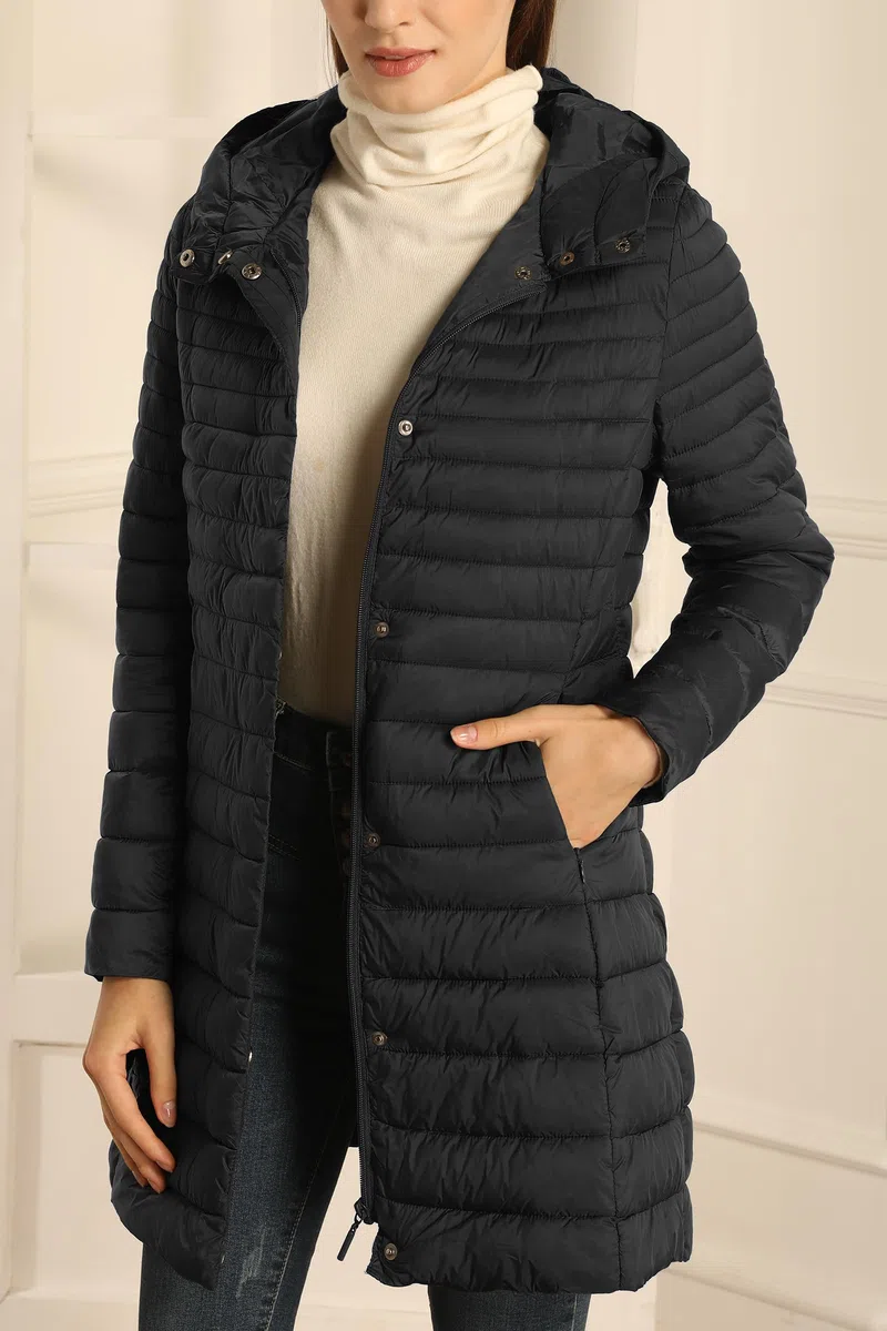 Giolshon Chaqueta Acolchada Ligera Para Mujer Largo Abrigo De Burbujas De Invierno Con Relleno De Algodón Slim Fit