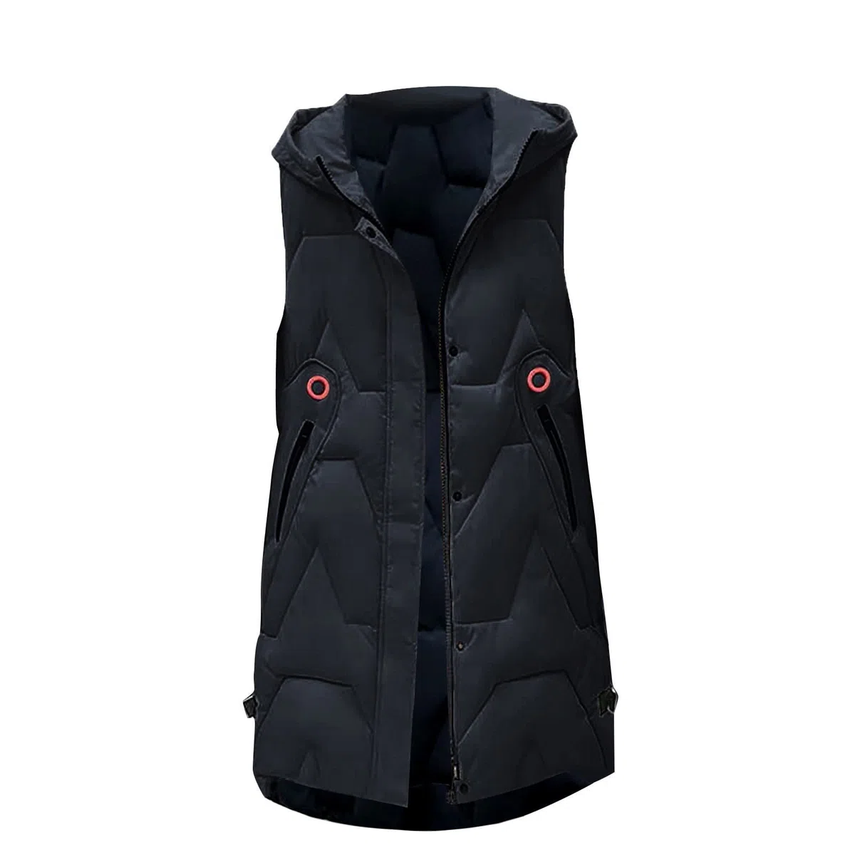 Chaleco de plumas para mujer, sin mangas, cálido, abrigo de plumón con capucha, bolsillos, chaleco acolchado largo y ligero, informal, abrigo de invierno, chaleco con capucha, chaqueta de montaña,
