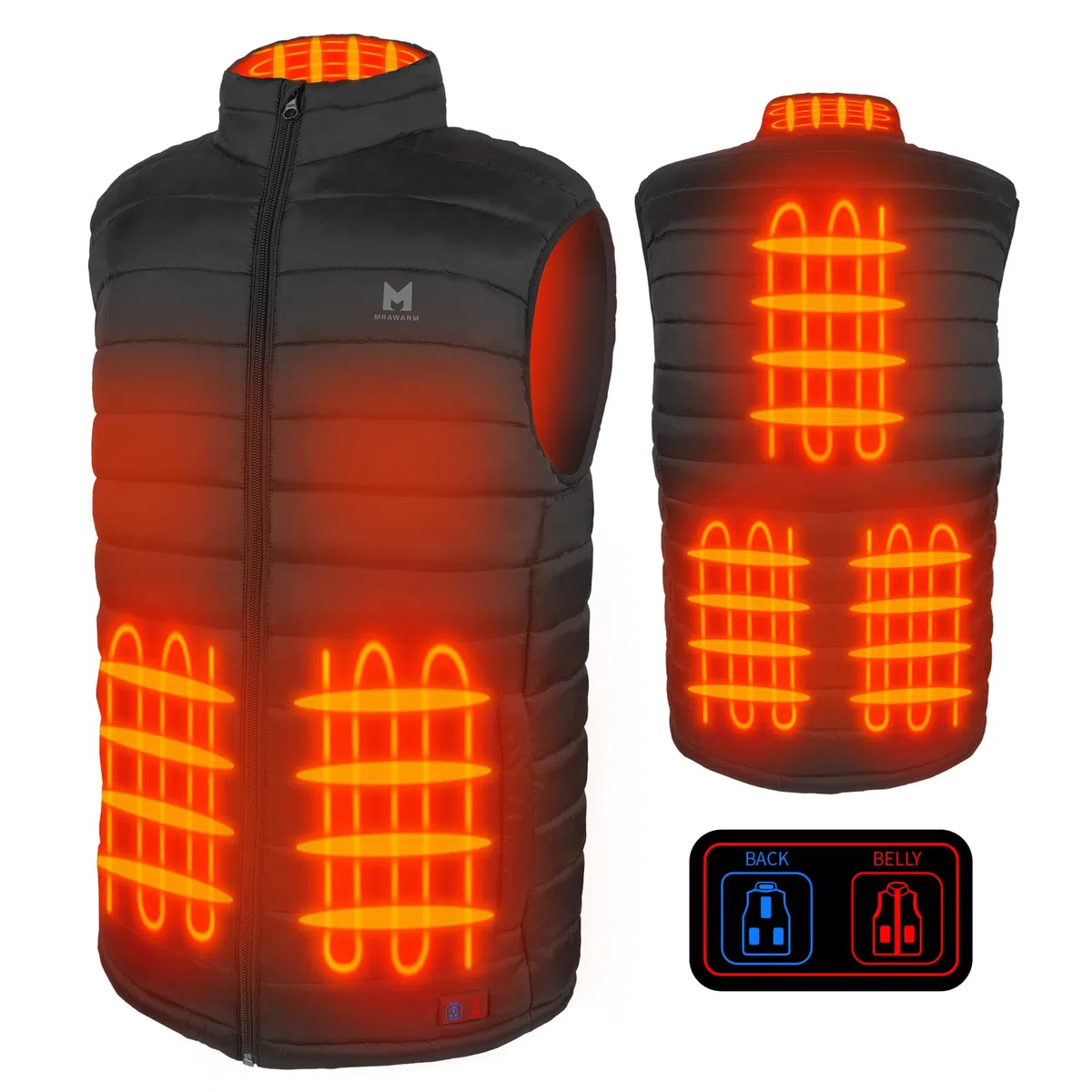 Chaleco calefactado, chaleco térmico eléctrico ligero para hombres y mujeres, chaleco de calefacción de 6 zonas de calefacción de 3 temperaturas