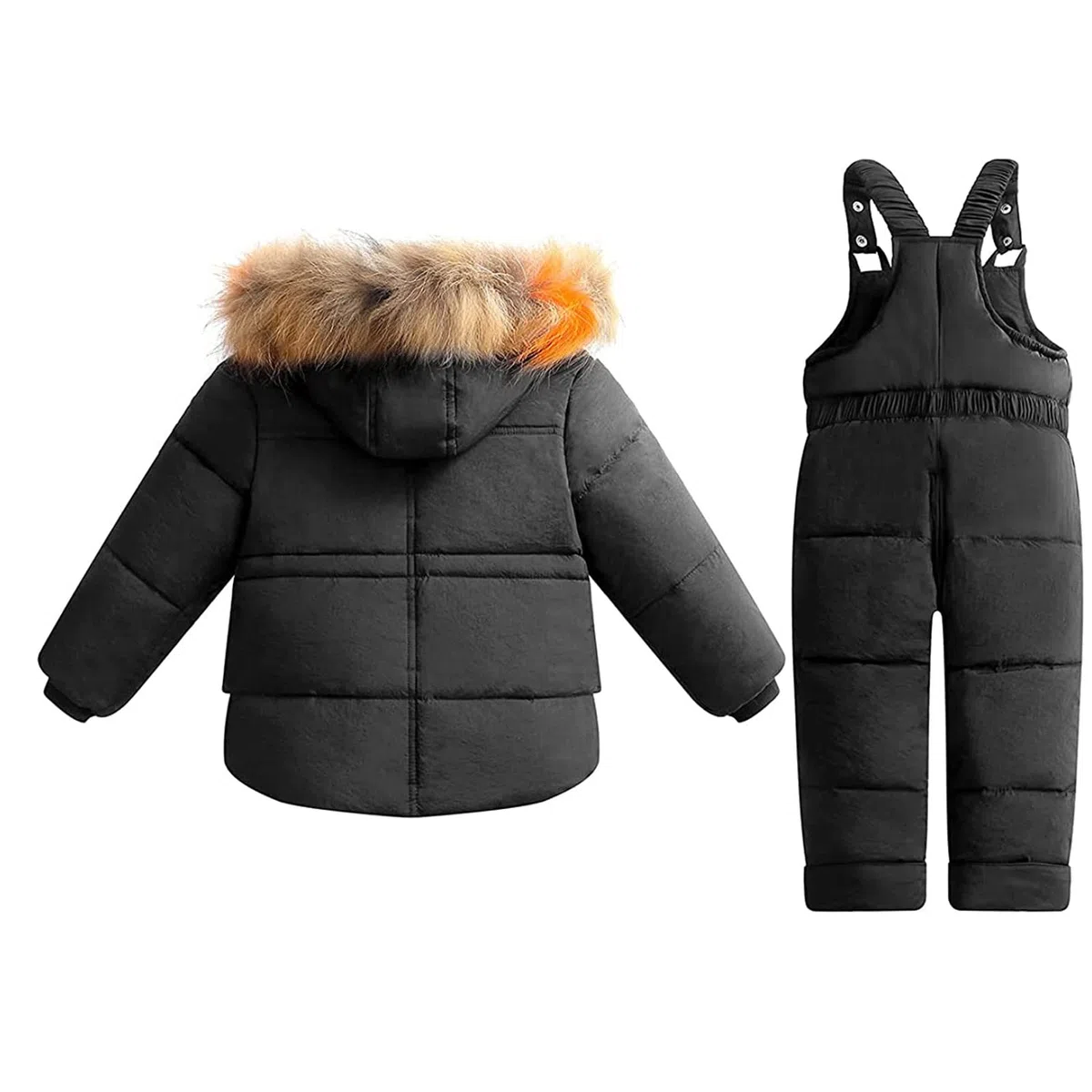 Generisch Traje de nieve infantil para niños pequeños, ropa de invierno infantil, mono de piel sintética, chaqueta con capucha