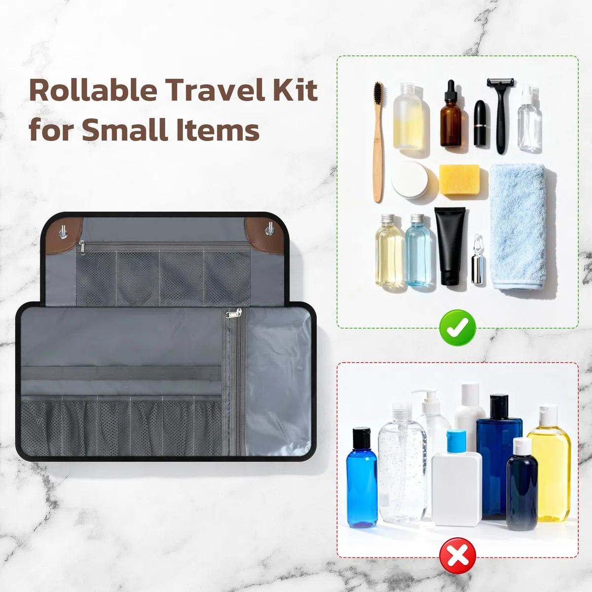 Neceser de Viaje para Hombre, Juego Doble Impermeable, Organizador de baño para Kit de Afeitado, higiene, Accesorios de Aseo