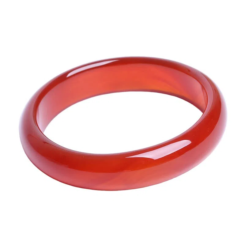 Brazaletes para Mujer, Pulsera de Mujer de calcedonia roja Natural, Pulsera de niña Ping'an, Pulsera de Jade de ágata Ancha, Amuleto Infantil, Pulsera de Jade, Regalo de Actividad (Rojo 58 mm)