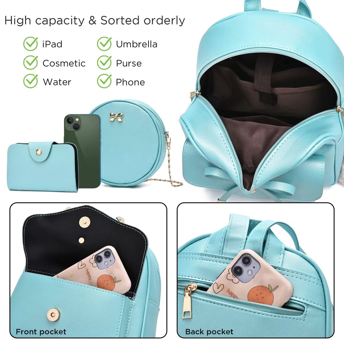 IHAYNER Ncdxs309037 - Mochilas para mujer (paquete de 3)