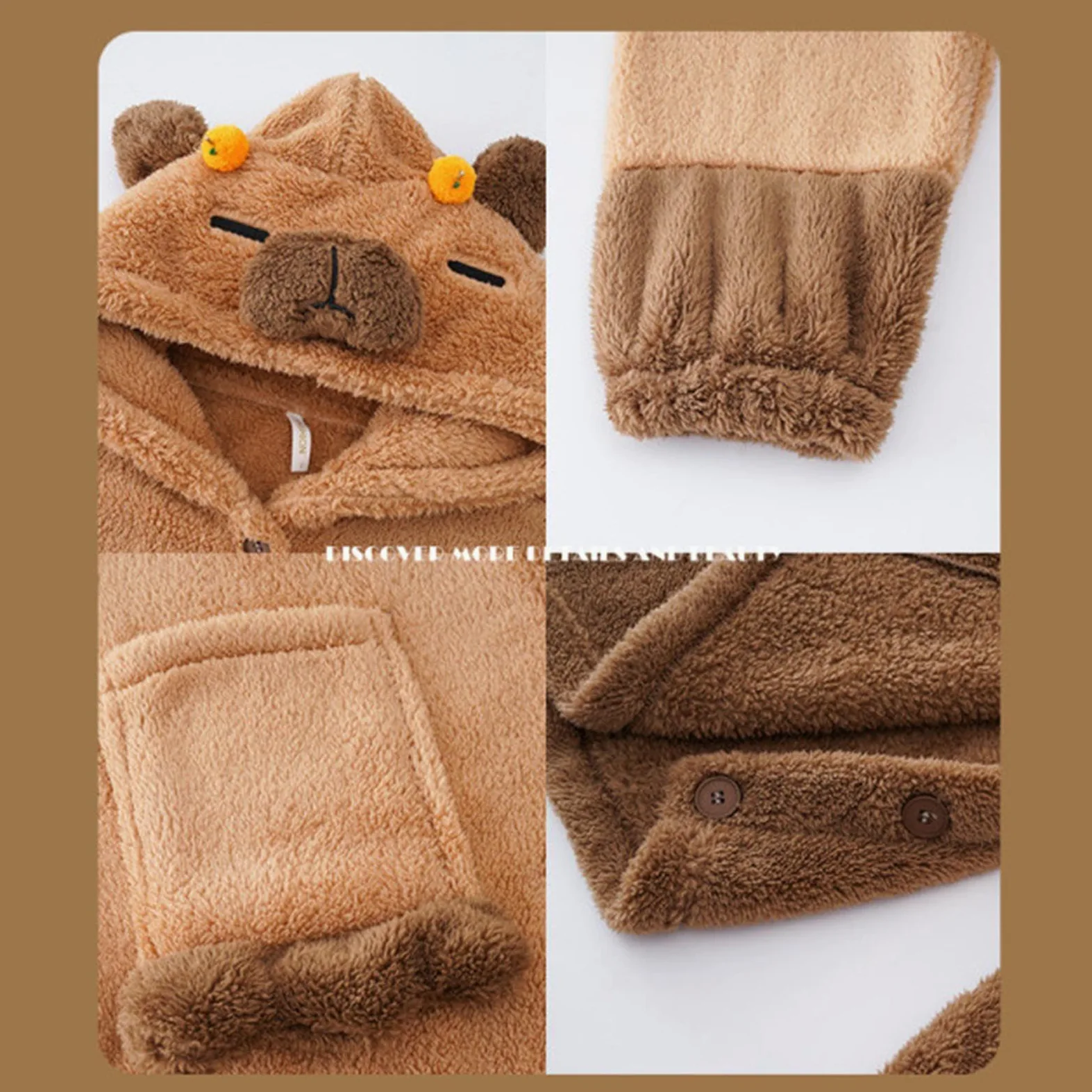 Pijamas Capybara - Disfraz de Capibara para adultos, pijama de animal para dormir, lindo pijama para adultos, ropa de dormir suave para cosplay, niños y adultos
