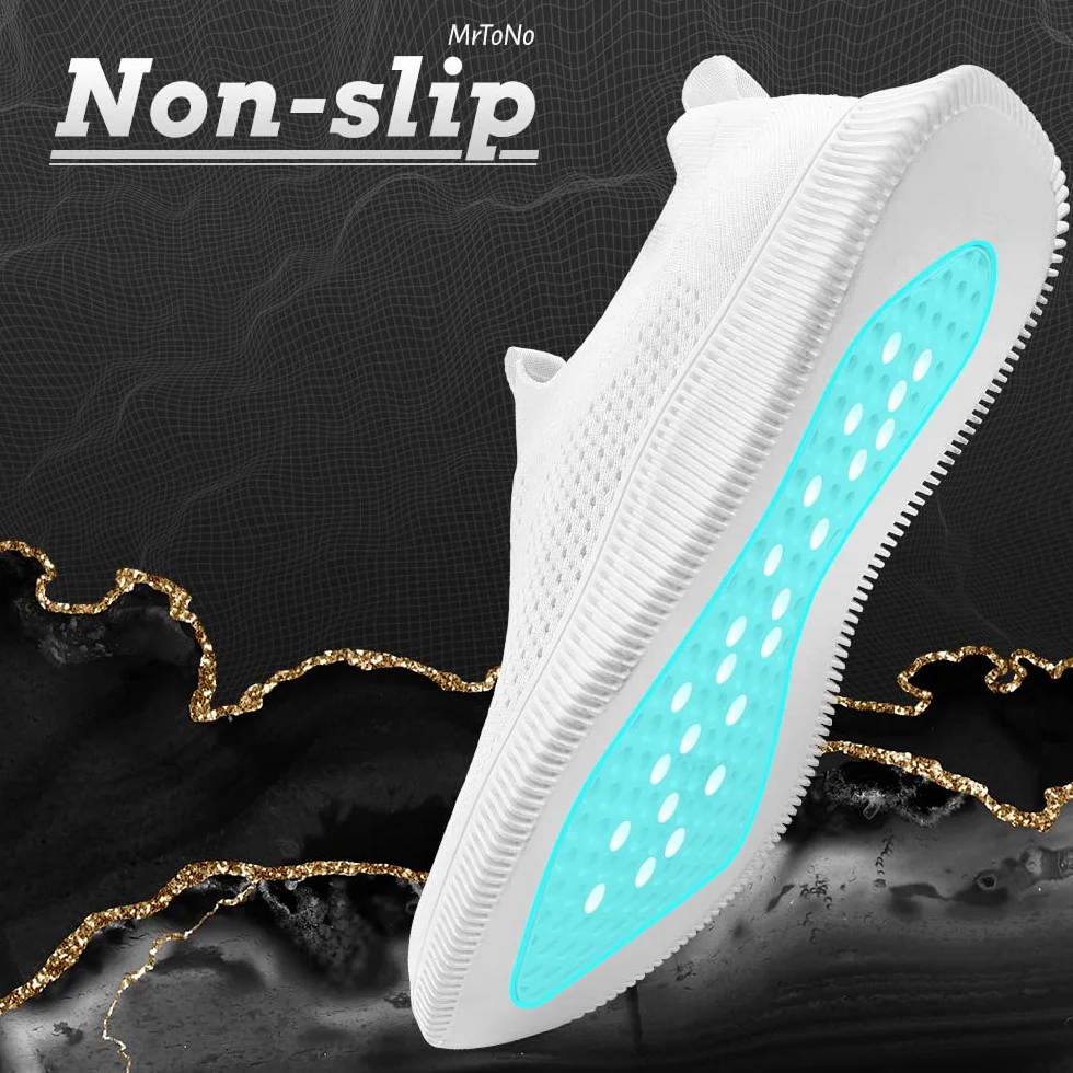 MrToNo Zapatillas deportivas para hombre sin cordones de malla transpirable para gimnasio, deportes, correr, ligeras, para caminar, zapatos de tenis deportivos informale