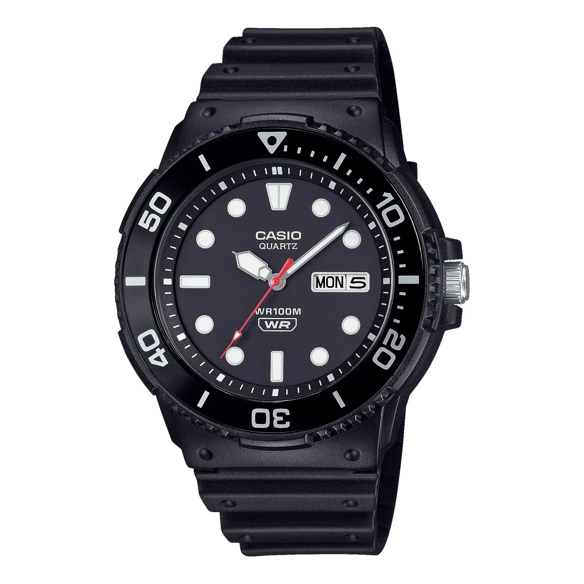 Casio Reloj analógico de Cuarzo para Hombre con Correa de Resina MRW-230H-1E1VCF, Negro
