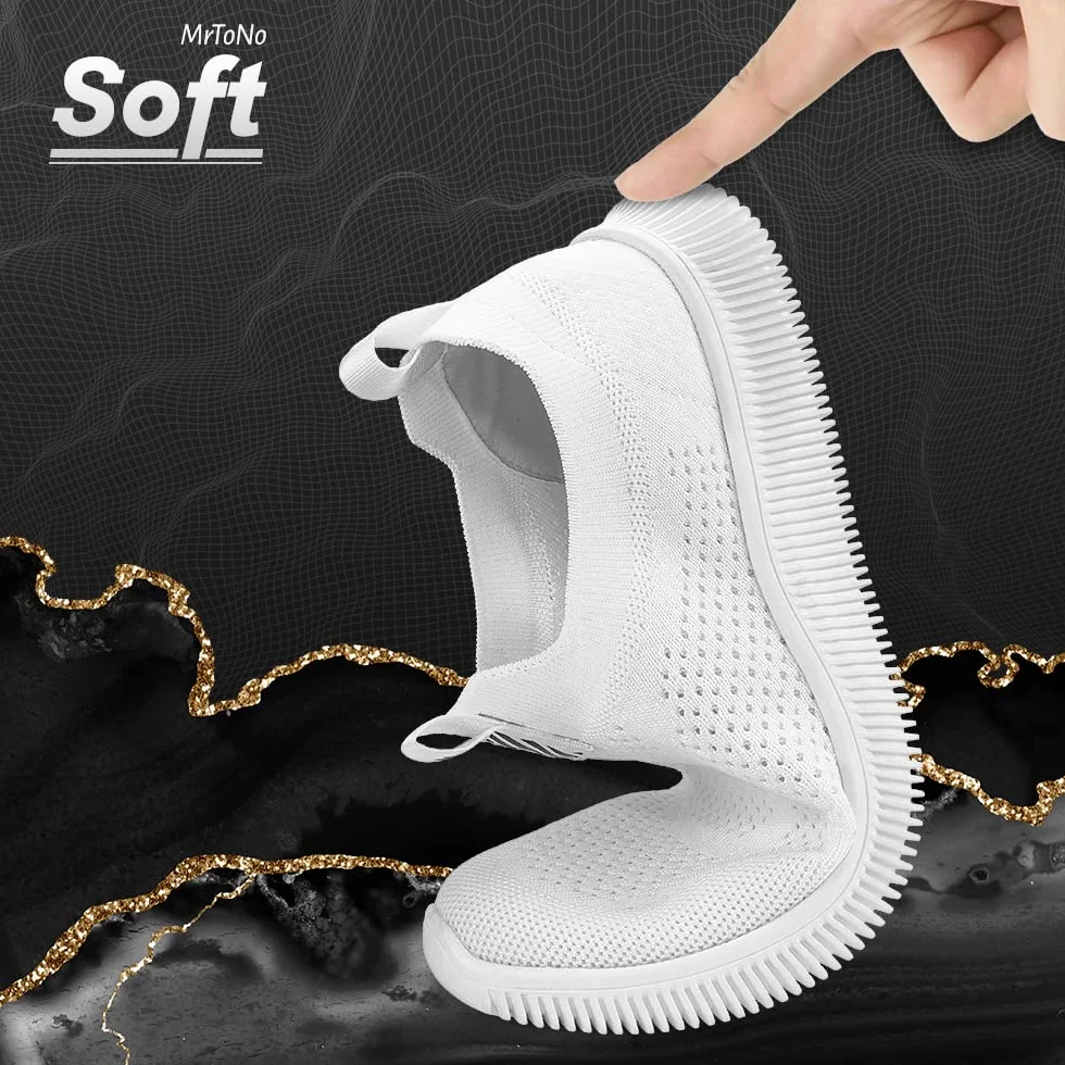 MrToNo Zapatillas deportivas para hombre sin cordones de malla transpirable para gimnasio, deportes, correr, ligeras, para caminar, zapatos de tenis deportivos informale